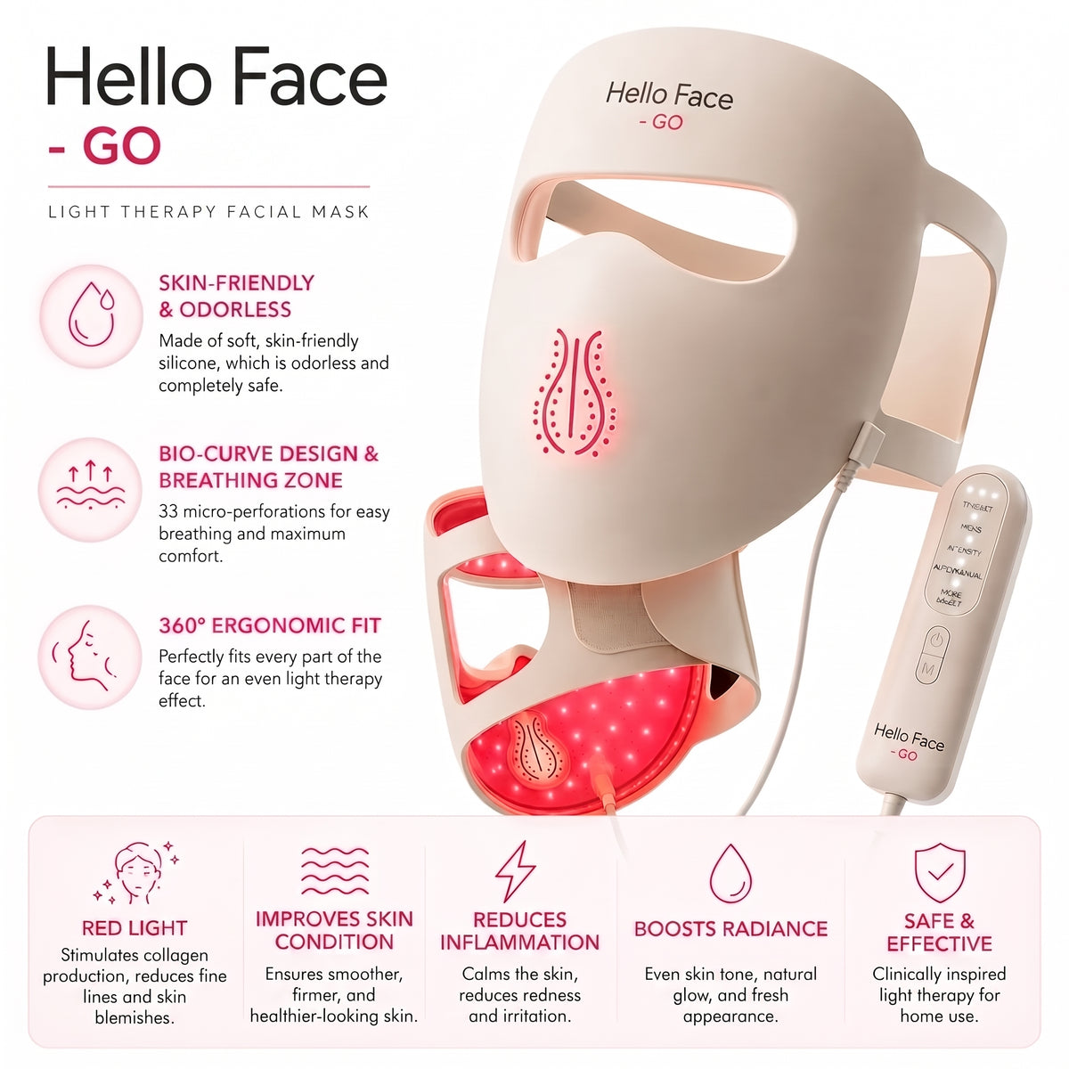 HelloFace - GO – LED Light Therapy Mask